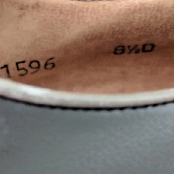 Vintage 1970s Oxford Leather Grey Men Shoes Lace Up Gray Size 8.5 D - Picture 5 of 7